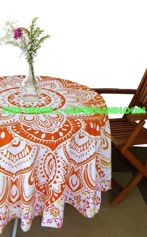 orange ombre mandala tablecloth psychedelic dorm room tapestries on sale-Jaipur Handloom