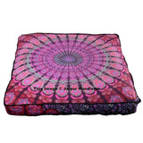 Over size Indian Mandala Floor Pillow Square Ottoman Poufs Cover Pets Bed Throw-Jaipur Handloom