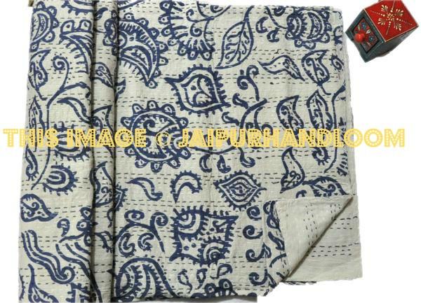 paisley kantha throw blanket