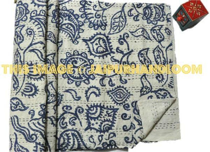 paisley kantha throw blanket