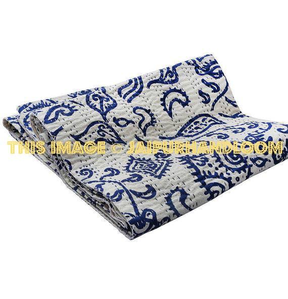paisley kantha throw blanket