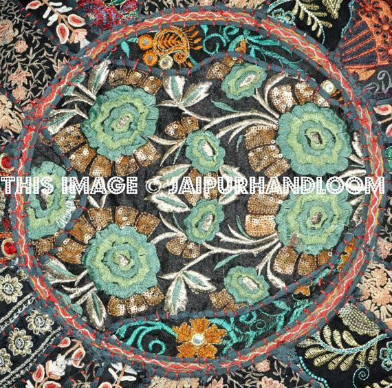 patchwork pouf-Jaipur Handloom