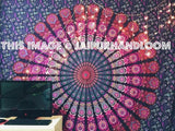 pink and purple dorm bedding cute peacock mandala tapestry-Jaipur Handloom