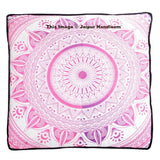 Pink Ombre Mandala Floor Pillow 35" Square Indian Meditation Cushion Cover-Jaipur Handloom