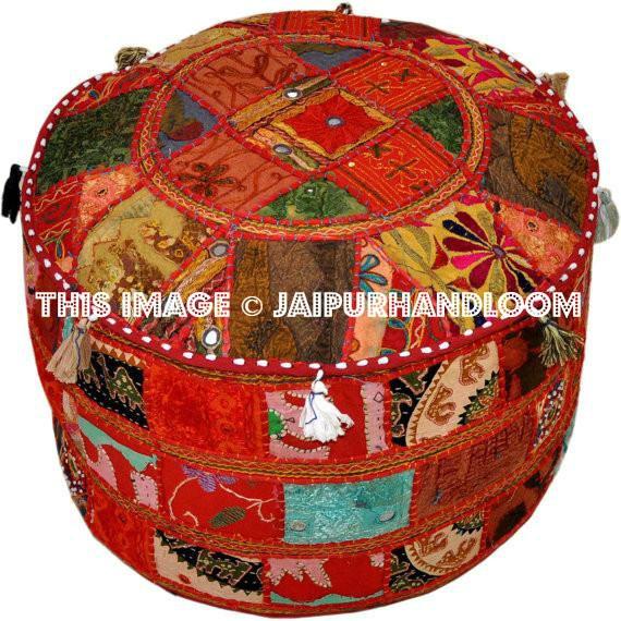 pouffe pouf ottoman || Jaipur Handloom