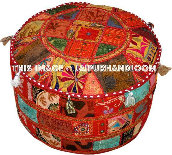 pouffe pouf ottoman || Jaipur Handloom