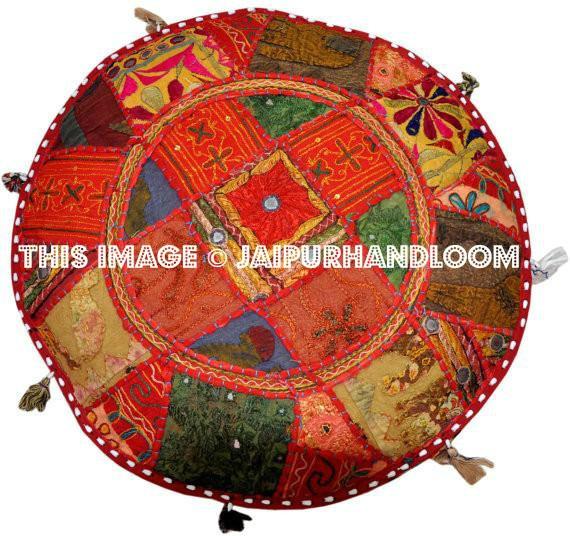 pouffe pouf ottoman || Jaipur Handloom