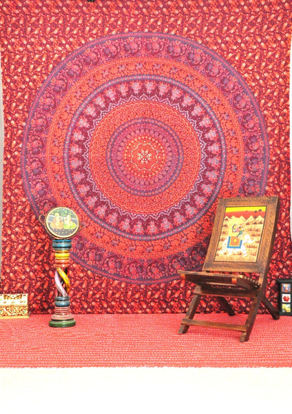 psychedelic college room tapestry indian mandala bed cover blanket-Jaipur Handloom