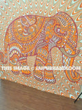 psychedelic elephant wall hanging hippie tapestries indian elephant bedsheet-Jaipur Handloom