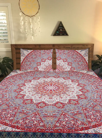 Psychedelic Mandala Dorm Room Bedding Set Queen Comforter Cover-Jaipur Handloom
