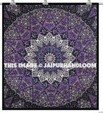 purple dorm room tapestry hippie burning man blanket bedspread-Jaipur Handloom