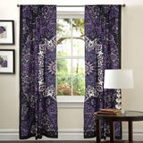 purple mandala door curtains bohemian 2 panels window hanging drapes-Jaipur Handloom