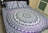 purple ombre mandala bedding set with pillow cases indian queen duvet cover-Jaipur Handloom