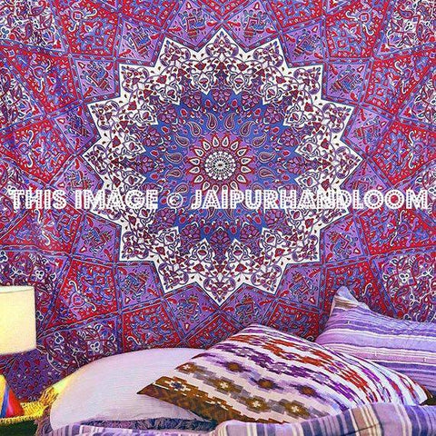 purple star dorm tapestries bohemian indian bedding boho sofa couch throw-Jaipur Handloom
