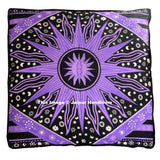 purple sun and moon floor pillows 35" square outdoor seating floor cushions-Jaipur Handloom