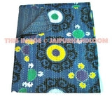 queen kantha bedspread quilted bedcover indian sari kantha quilt in tropicana style
