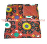 queen kantha quilt in tropicana pattern indian queen bedspread bedsheet queen sofa throw
