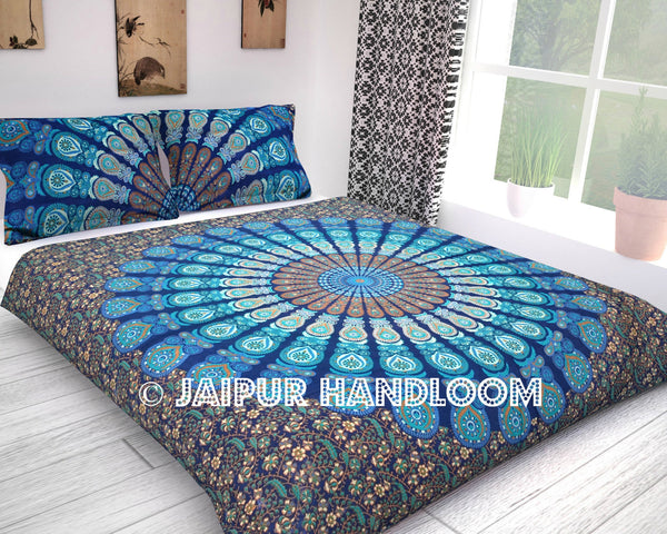 queen mandala bedding set with pillow cases - Ive-Jaipur Handloom