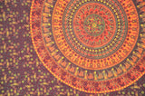 red mandala tapestry hippie trippy tapestries cool dorm wall hanging-Jaipur Handloom