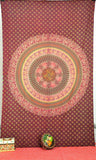 red mandala wall hanging tapestry cute bohemian baby blanket bed cover-Jaipur Handloom