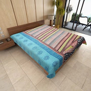 reversible kantha baby blanket vintage kantha bedspread twin sofa throw-Jaipur Handloom
