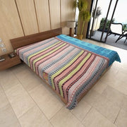 reversible kantha baby blanket vintage kantha bedspread twin sofa throw-Jaipur Handloom