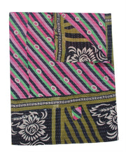 reversible kantha blanket hand stitched vintage kantha bedspread quilt-Jaipur Handloom