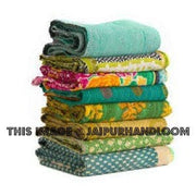set of 5pc wholesale Sari Quilts Throws - Fair Trade-Jaipur Handloom