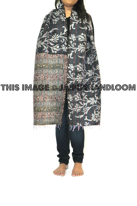 silk kantha scarf - Lily-Jaipur Handloom