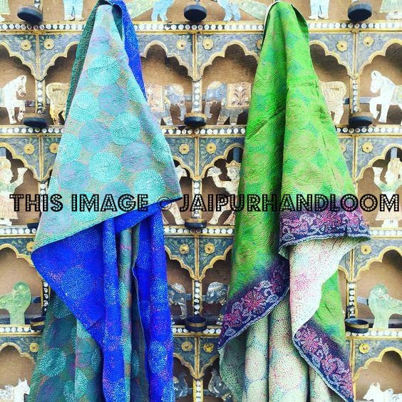 silk kantha scarf wholesale 10 pc-Jaipur Handloom