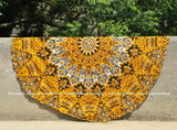soft cotton round beach throw bohemian mandala tapestry cotton round table cloth-Jaipur Handloom