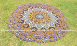 star mandala tapestry soft cotton round bed cover cotton bohemian table cloth-Jaipur Handloom