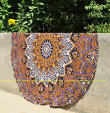 star mandala tapestry soft cotton round bed cover cotton bohemian table cloth-Jaipur Handloom
