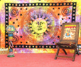 sun and moon tapestry Psychedelic Celestial Dorm Decor Wall Tapestries-Jaipur Handloom