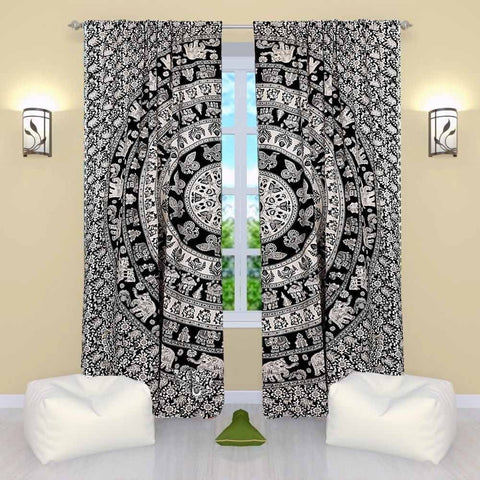 tapestry style curtains on sale boho mandala door curtains drapes-Jaipur Handloom
