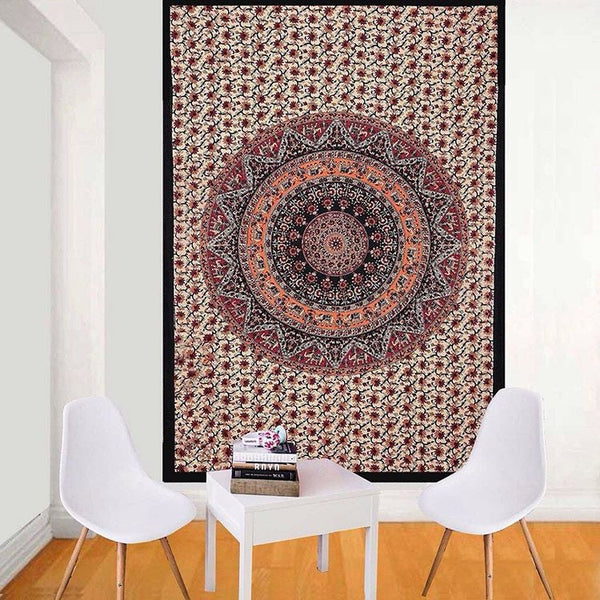 trippy hippie tapestry indian psychedelic dorm wall tapestry tapestries-Jaipur Handloom
