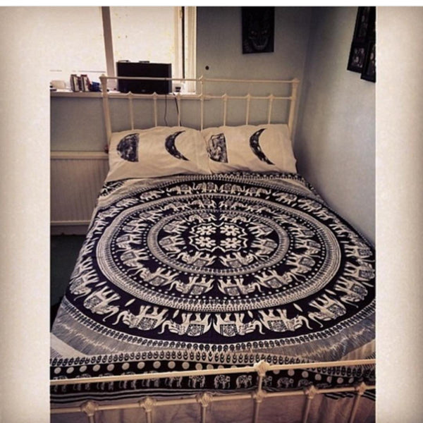 twin cotton bedding bohemian mandala bedspread bedsheet blanket-Jaipur Handloom