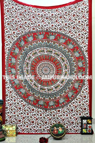 twin mandala bedding indian tapestry decorative door curtains drapes-Jaipur Handloom