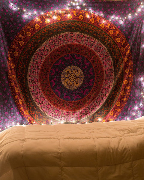 twin mandala bedsheet ethnic mandala wall tapestry dorm decor tapestries-Jaipur Handloom