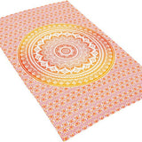 Twin orange ombre tapestry boho tapestry orange Mandala Tapestry for Dorm-Jaipur Handloom