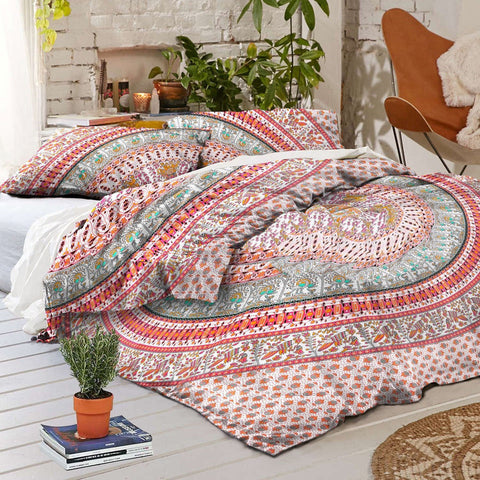 Urban Magical Night Bohemian Mandala Duvet Cover With Pillow Cases-Jaipur Handloom