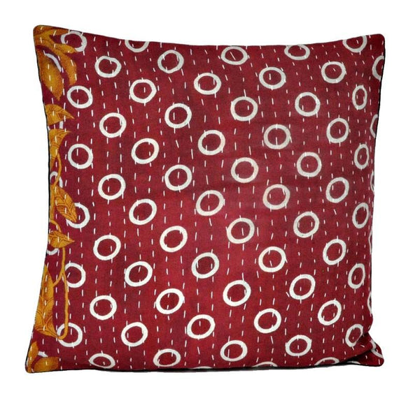 vintage Indian sofa cushion cover large bohemian kantha throw pillows