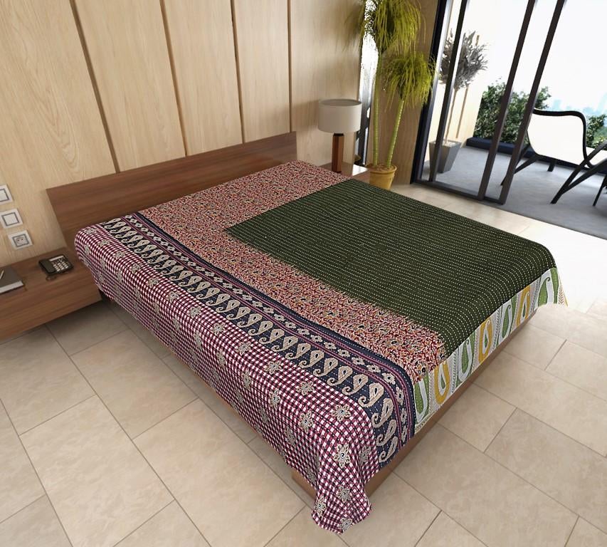 vintage kantha quilt wholesale kantha throw blankets fair trade india-Jaipur Handloom