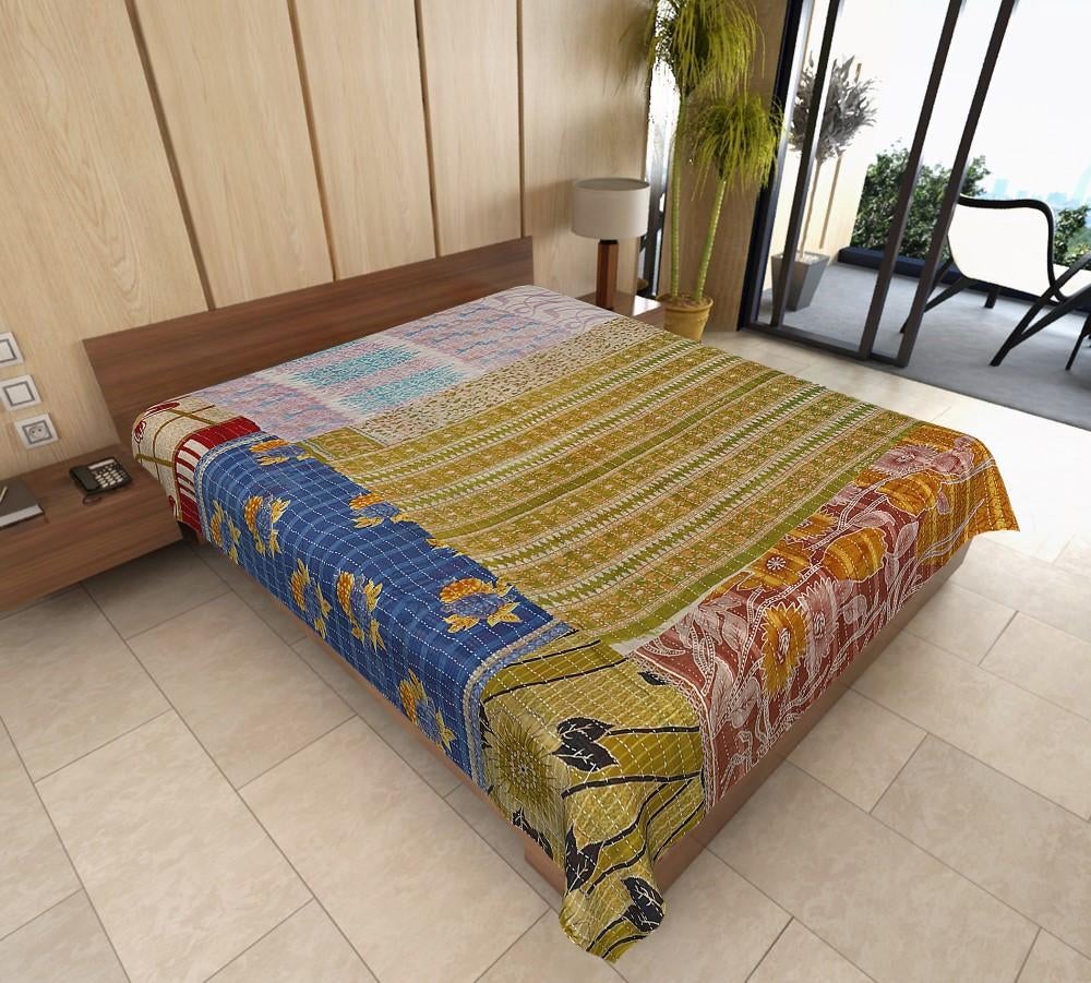 vintage kantha quilts fair trade kantha throws wholesale quilted blanket-Jaipur Handloom