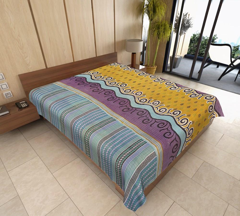 vintage kantha throw fair trade buy online bohemian baby blanket-Jaipur Handloom