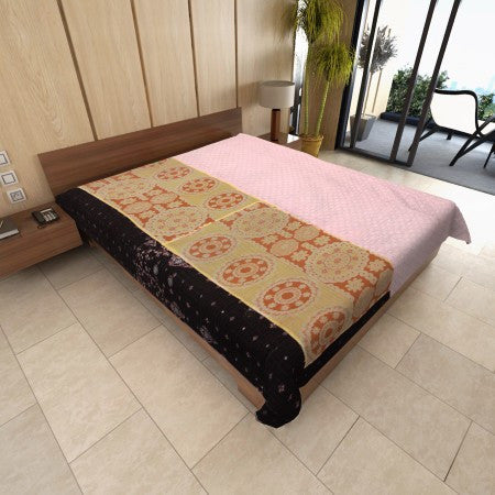 Vintage Kantha Throw Indian Handmade Kantha Quilt Bedspread-Jaipur Handloom