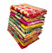 vintage kantha throw wholesale - 3pc set of indian kantha quilts-Jaipur Handloom
