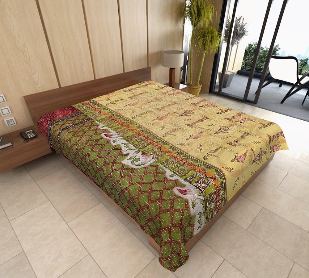 vintage sari kantha gudri twin kantha bedding handmade baby blanket - AS41-Jaipur Handloom