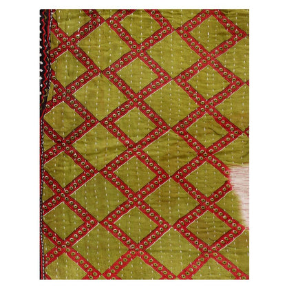 vintage sari kantha gudri twin kantha bedding handmade baby blanket - AS41-Jaipur Handloom