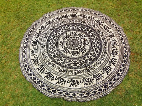 wholesale beach towels cotton mandala round bedspread sofa throw-Jaipur Handloom